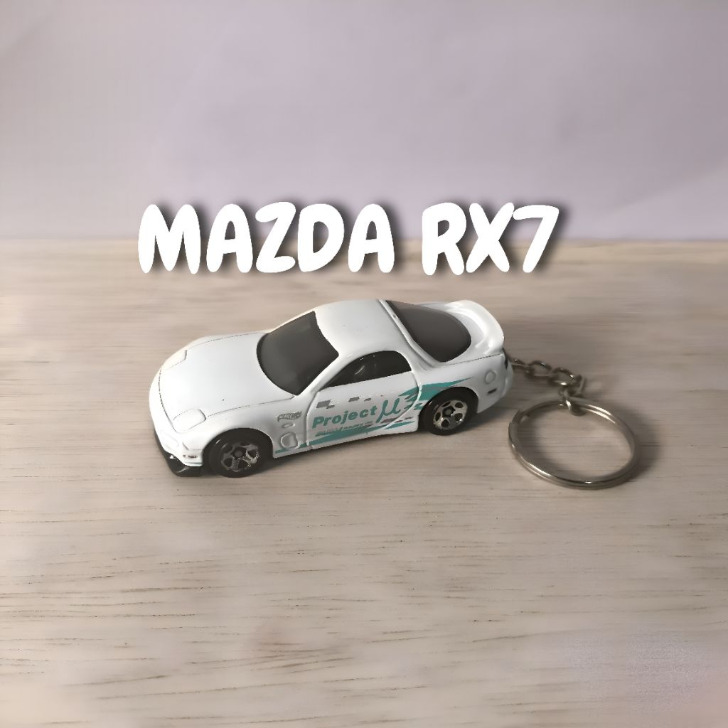 Gantungan Kunci Hotwheels ( Keychain Hotwheels ) 95 Mazda RX-7 Putih