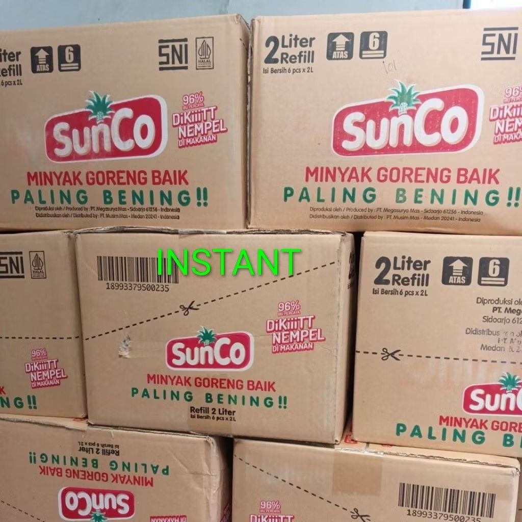 

SUNCO minyak goreng 2 liter 6 pouch 1 dus instant