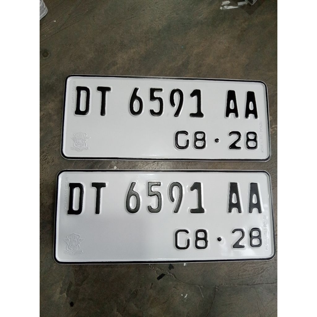 new plat nomor kendaraan bermotor font terbaru asli Samsat 1pasang depan belakang