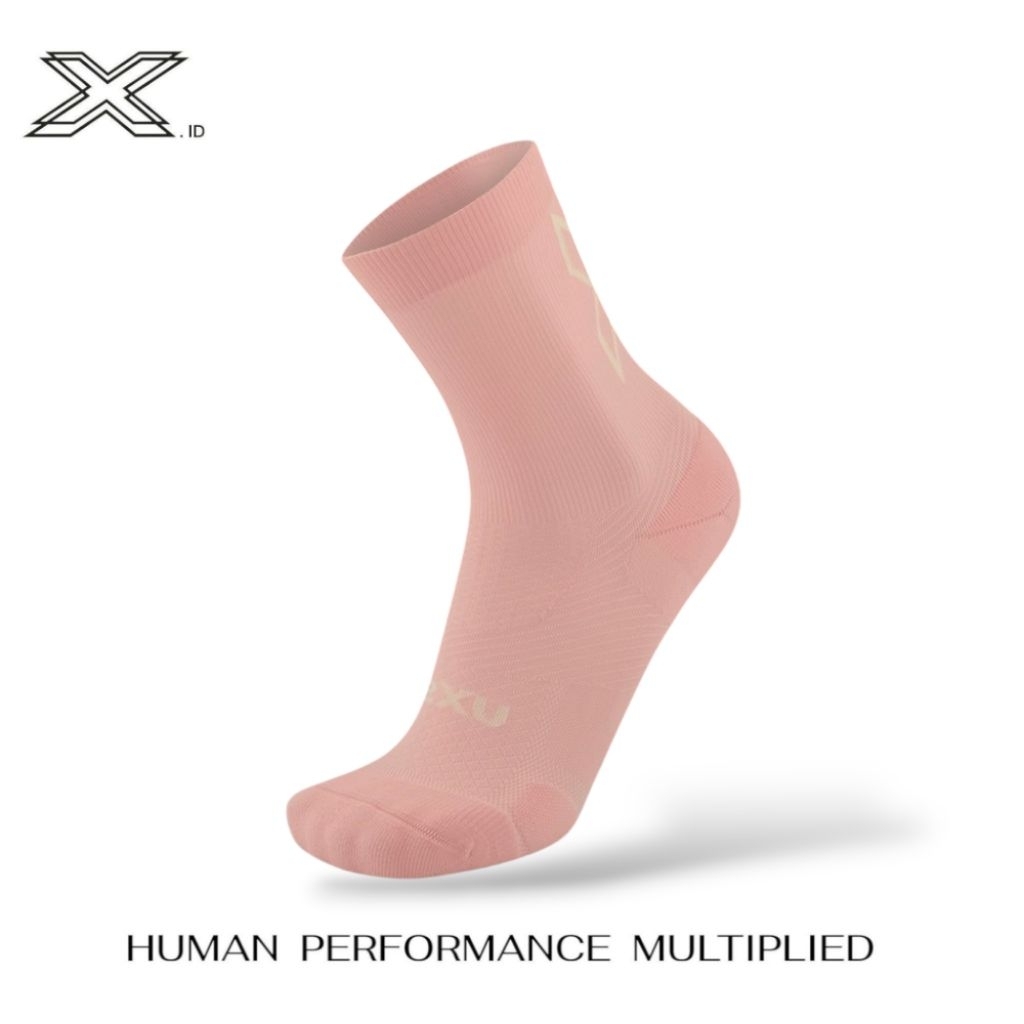 2xu Vectr Light Cushion Crew Socks Pink Frost White