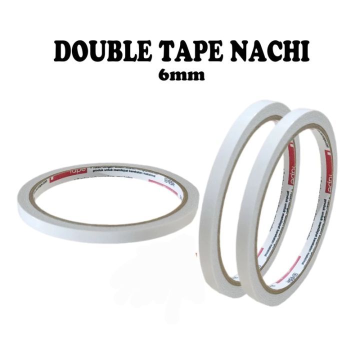 

DOUBLE TAPE NACHI Isolasi Double Tape NACHI 6MM Solasi 1/4 Inchi Isi 40pcs