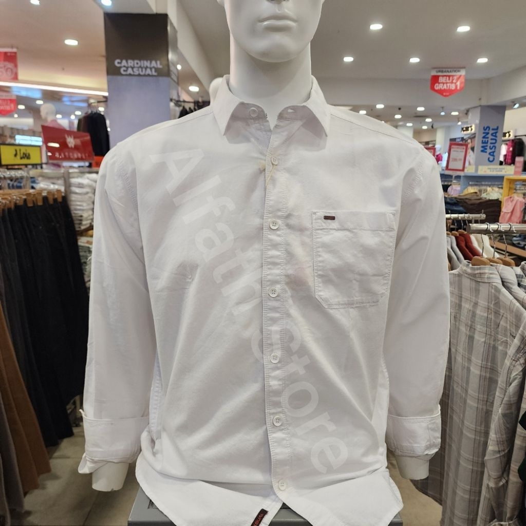 Kemeja pria lengan panjang cardinal casual putih EAKAR01629J
