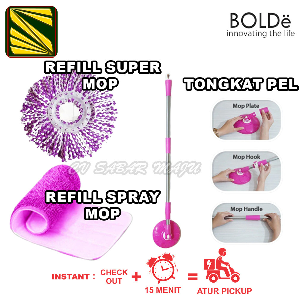Bolde Tongkat Pel Untuk Semua Tipe Bolde /  Super Mop / Tongkat / Gagang Pel Bolde