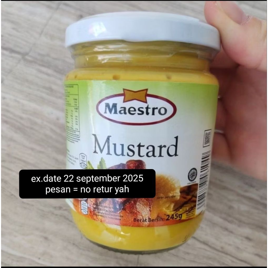 

[ ed 22 sept 2025 NO RETUR ] MAESTRO MUSTARD 245 gr [ ed september 2025 ] mayonais mayo mustard saus mustard maestro