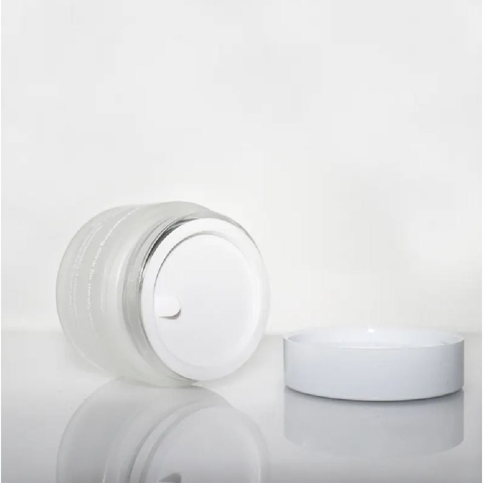 Botol Jar Cream Pot Kaca 15gr Tutup Putih / Pot Glass Doff Pot Cream Frosted 15 gr Pot Cream Kaca Do