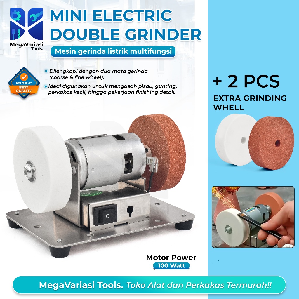 Mini Mesin Gerinda Duduk Stand Holder Mini Grinda Meja Penggerindaan Kasar dan Halus dengan Mata Gur