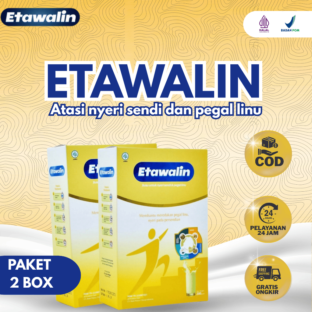 

ETAWALIN ORIGINAL - SUSU SEHAT ATASI NYERI SENDI DAN ASAM URAT ( PAKET 2 BOX )