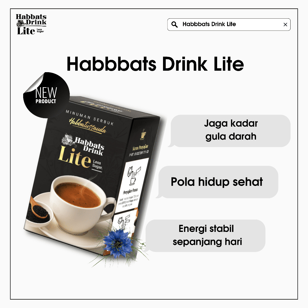 

Habbats Drink lite Minuman Habbatussauda Rendah Gula Aman Buat Penderita Diabetes Kemasan 5 Sachet