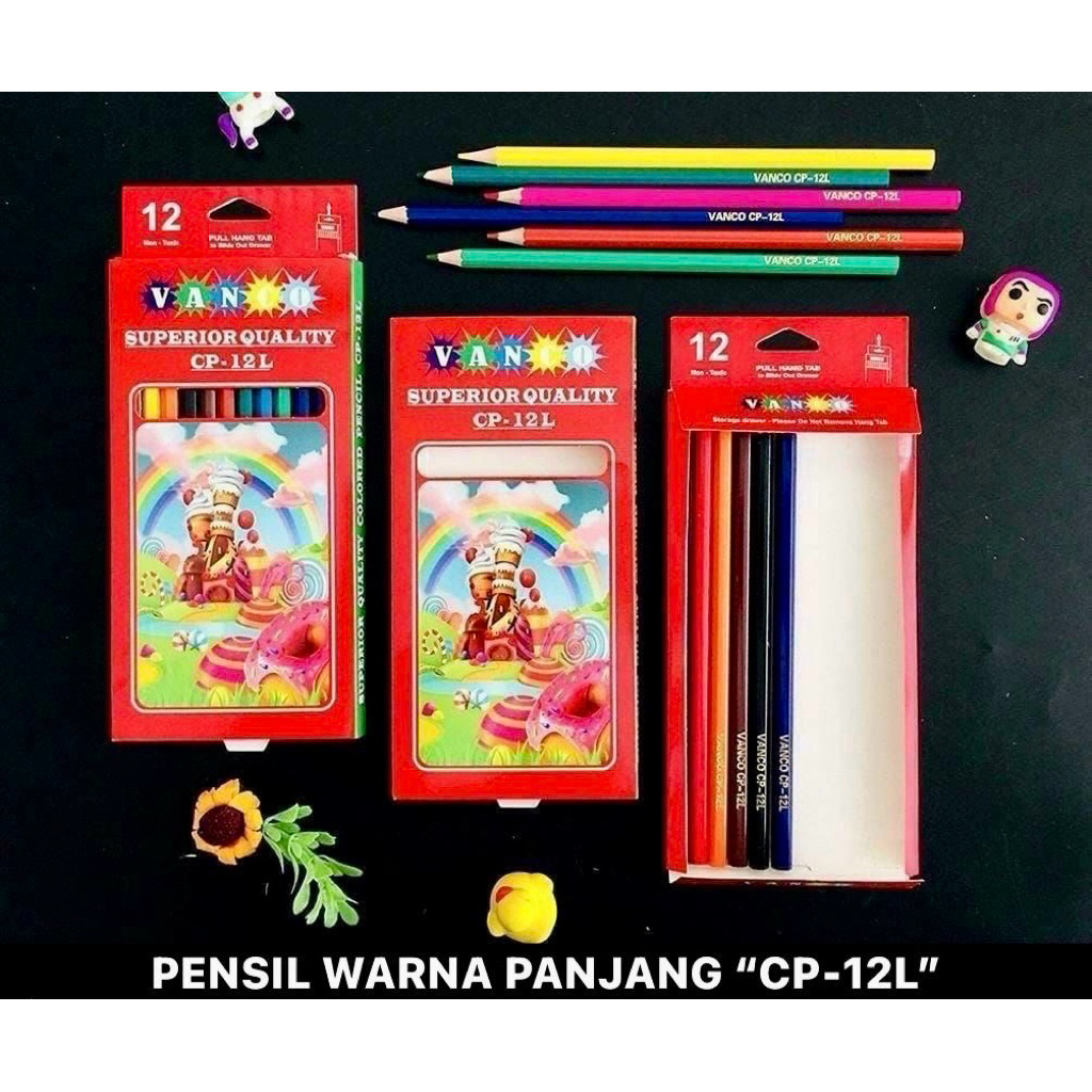 

PENSIL WARNA PANJANG 12 WARNA SAFARI Vanco