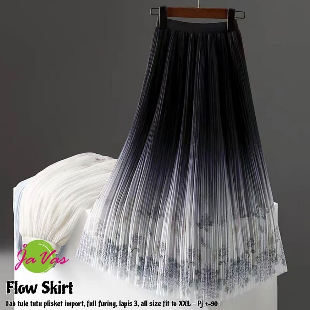 flow vivian skirt korean style by moca rok panjang tutu rok putih full furing skirt bangkok style tu