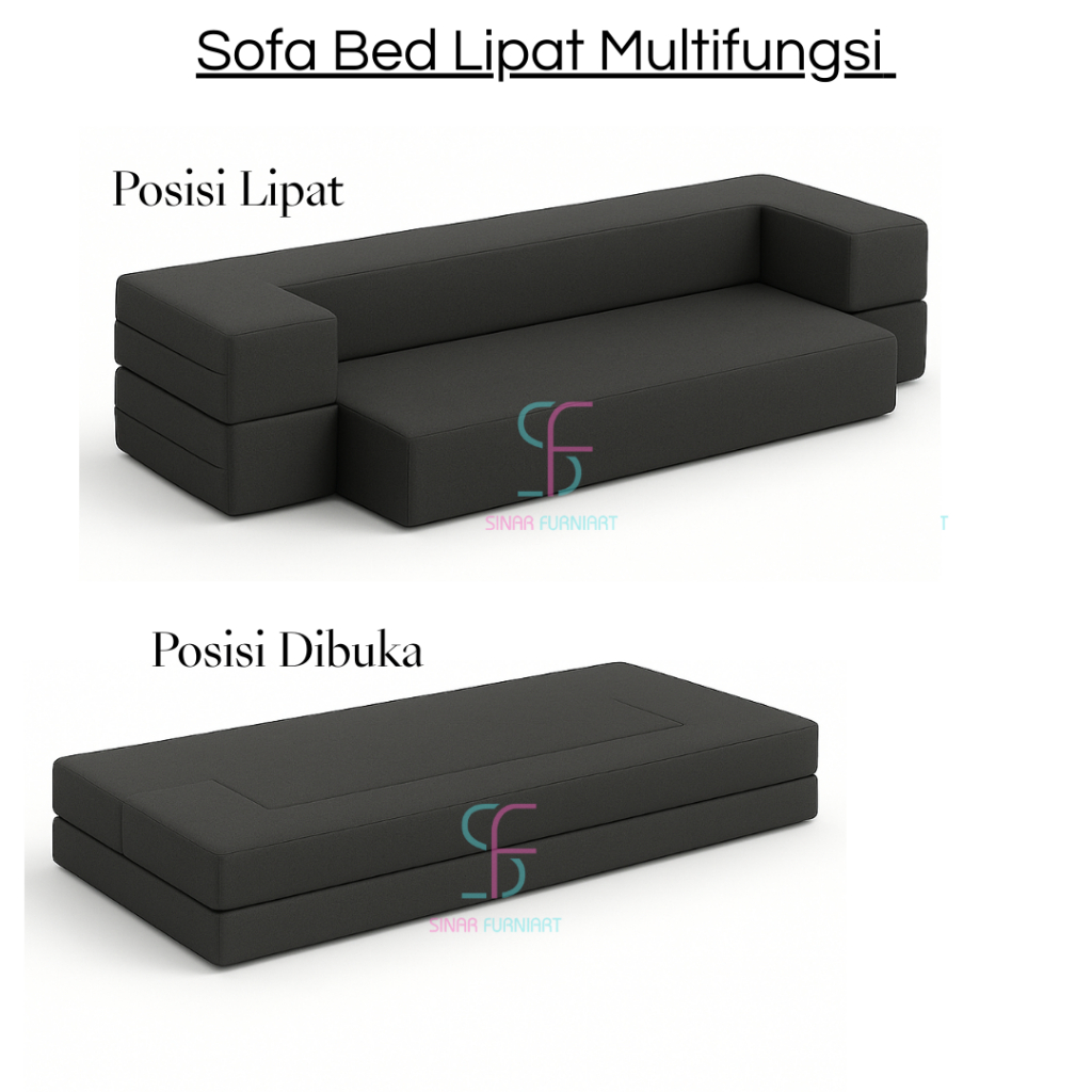 Sofa 2 in1 - Sofa Bed Minimalis Lipat Multifungsi Bisa Jadi Kasur Tidur Terbaik Kualitas Premium