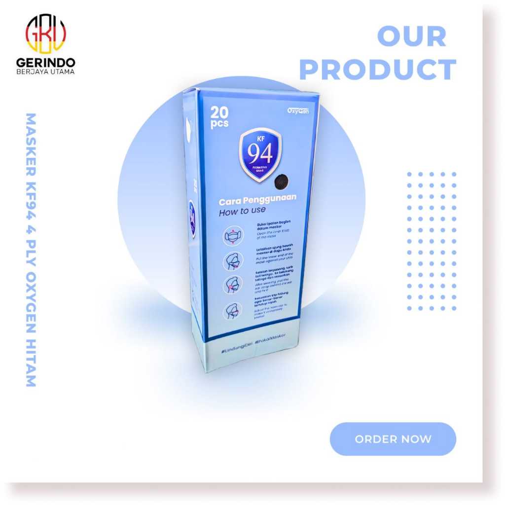MASKER EARLOOP 4 PLY OXYGEN KF94 WARNA HITAM