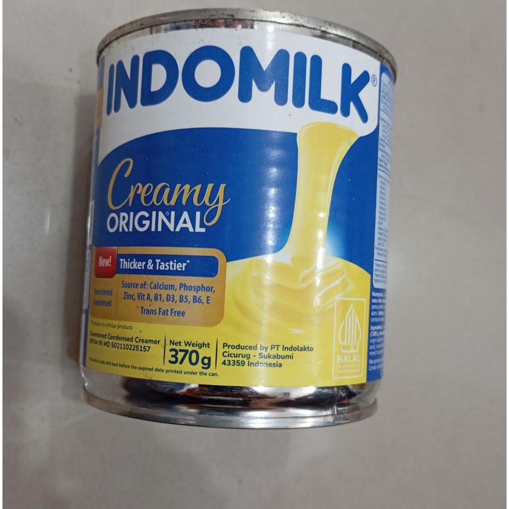 

INDOMILK Susu Kental Manis kaleng 370gr SKM Putih Cokelat
