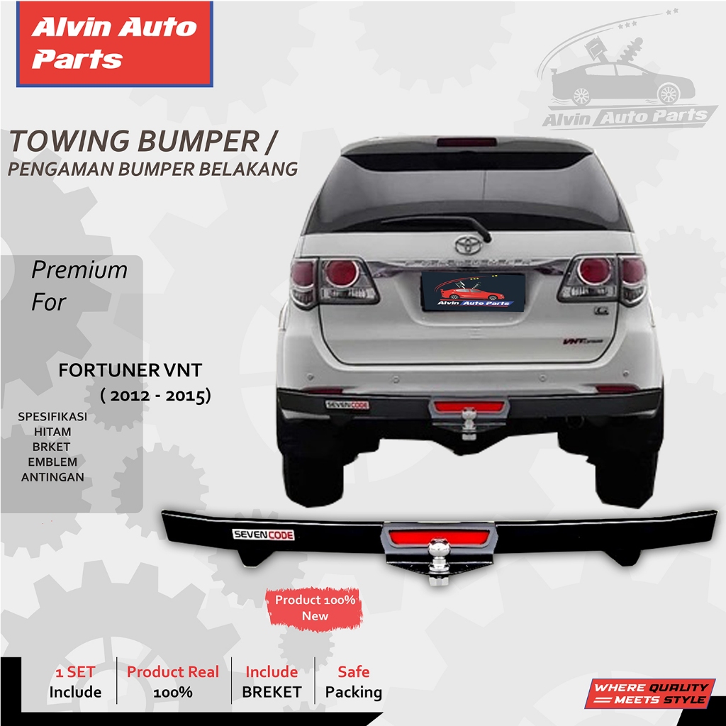 REAR BUMPER GUARD TOWING HOLO GRAND FORTUNER VNT / PENGAMAN BUMPER BELAKANG FORTUNER 2012 - 2015