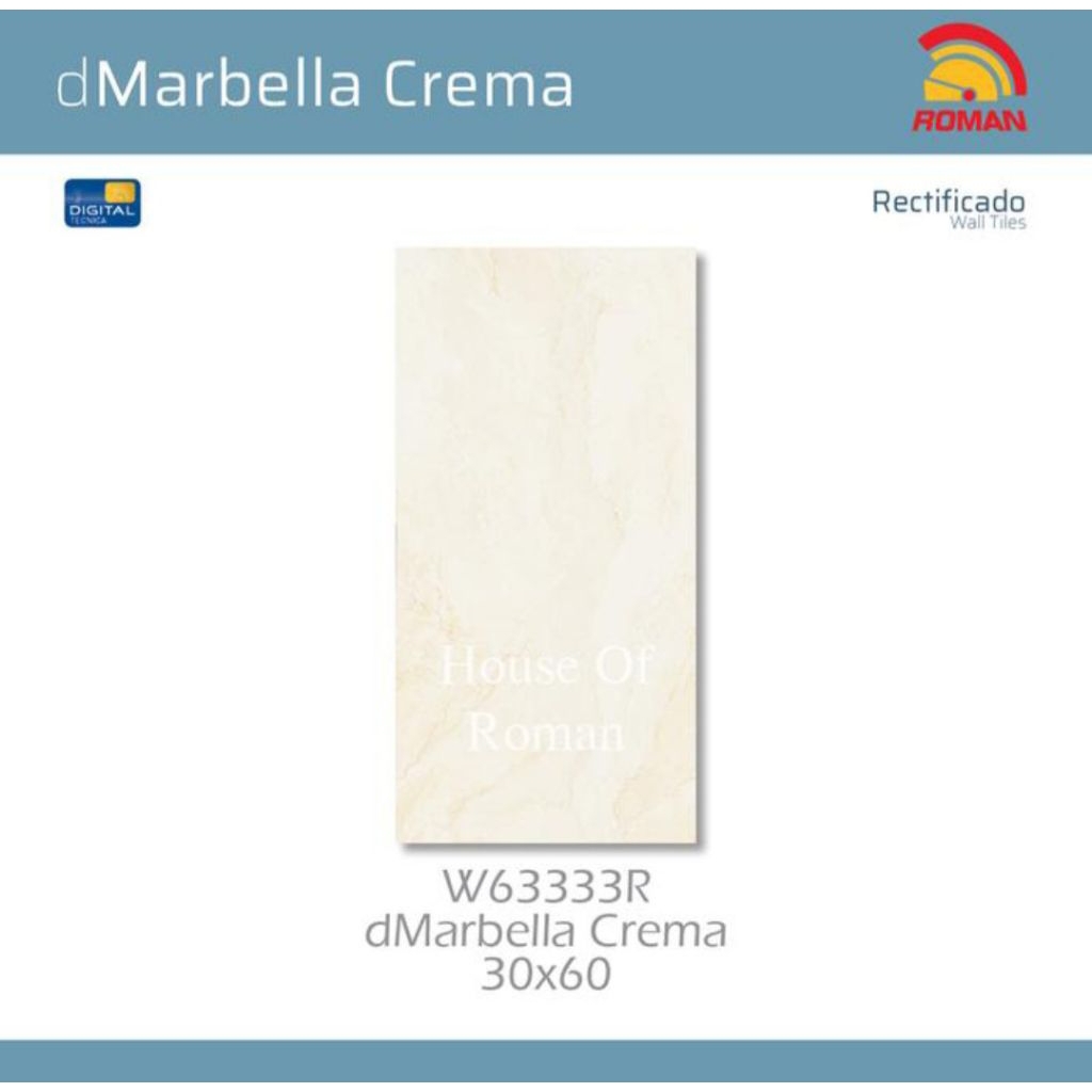 Roman Keramik W63333R dMarbella Crema 30x60 Kw1