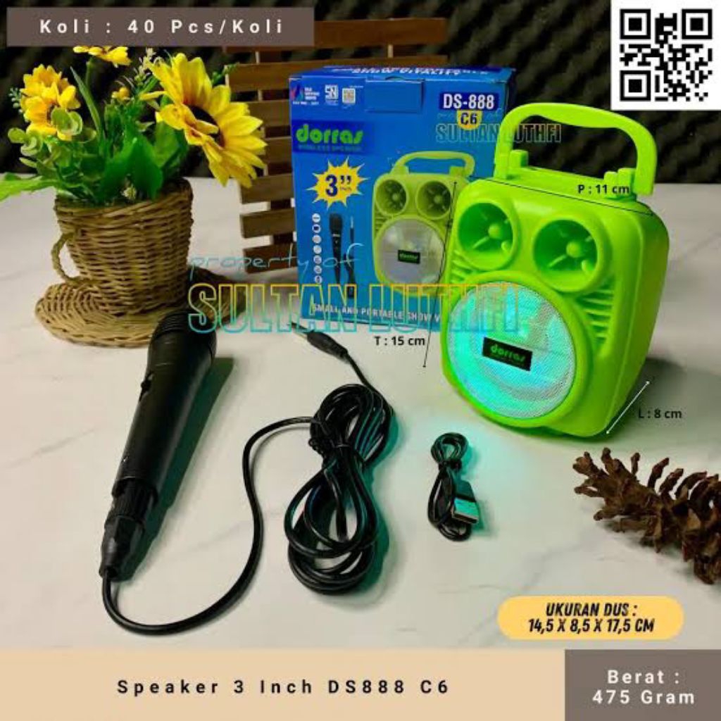 speaker portabel bluetooth dorras 3 inch