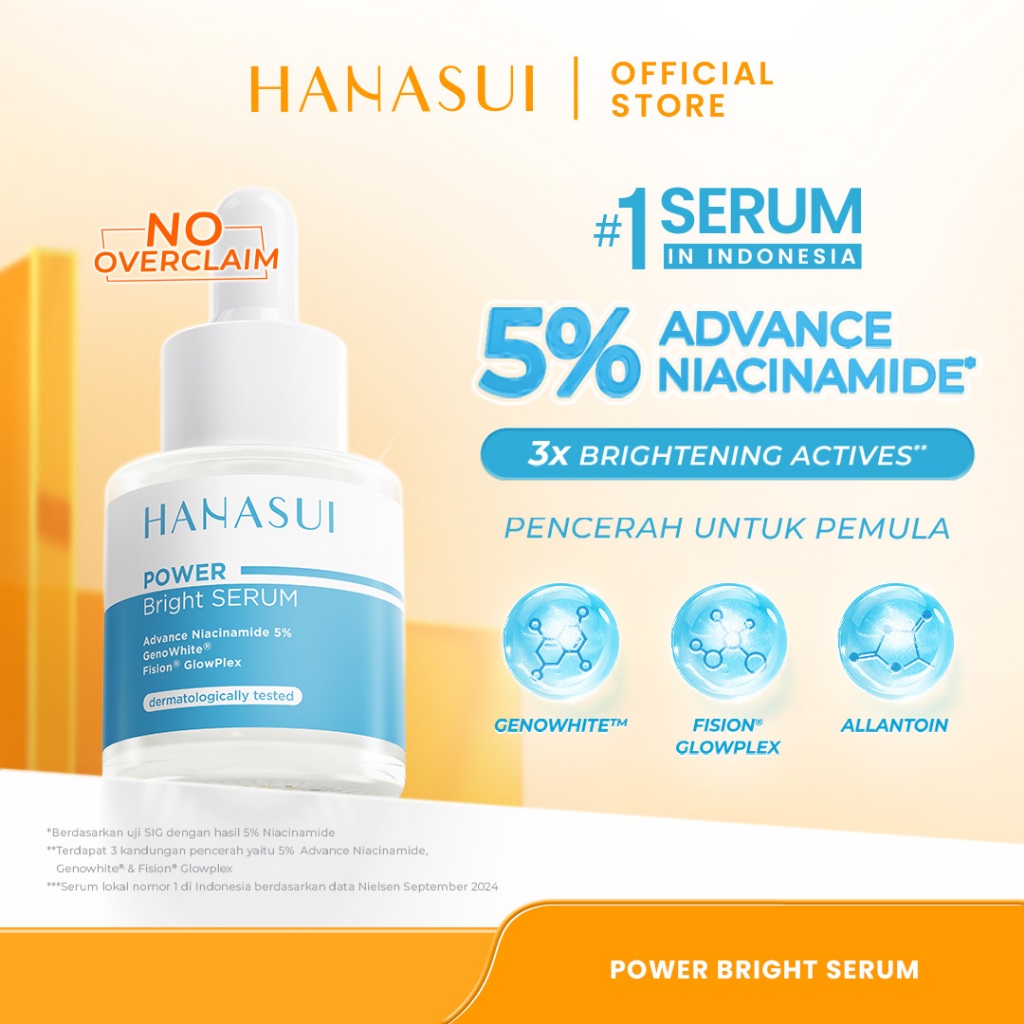 Hanasui Power Bright Serum - 5% Advance Niacinamide Mencerahkan, Kurangi Bintik Hitam Bekas Jerawat,