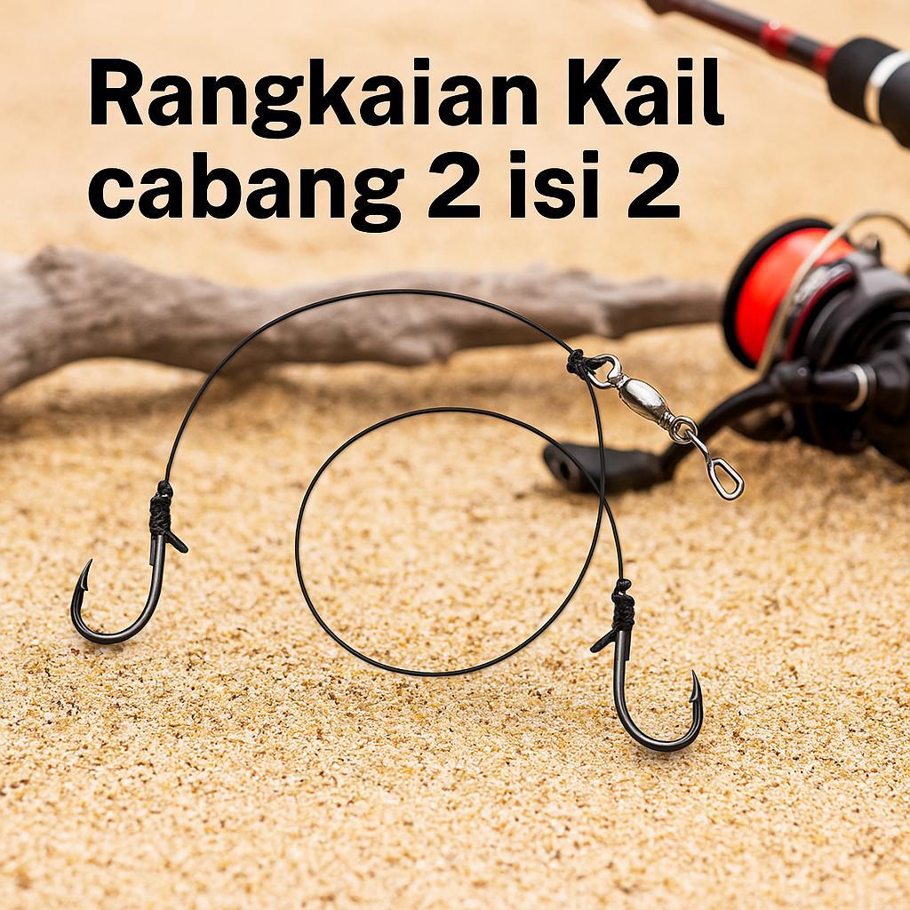 Kail Cabang 2 ikan Mujair Mas / Rangkaian Kail Ikan Mas Cabang 2 Isi 2Pcs