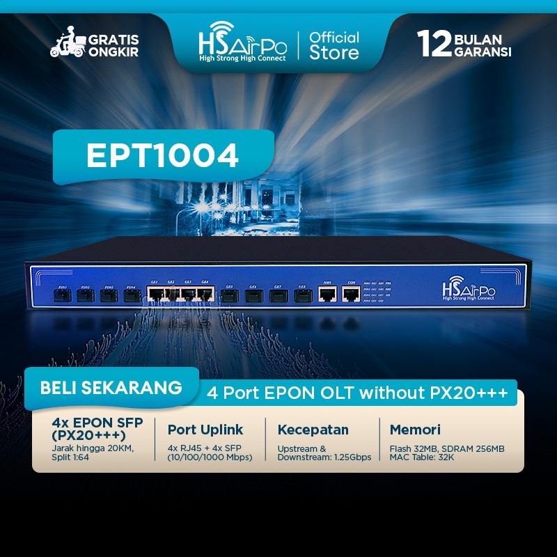 HSAirPo Epon Olt Hs EPT1004 4 Pon Port