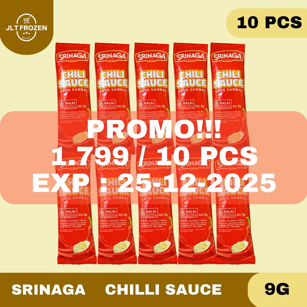

[EXP 25-12-25] Srinaga Chilli Sauce 9g - 10PCS / Saus Cabe / Saos Sambal /Saus Sambel/Kemasan Sachet