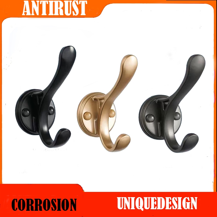 Gantungan Baju Dinding/Kapstok Dinding 2 Kaitan/Wall Hooks/Penyangkut Baju/Kapstok 1 Kaitan