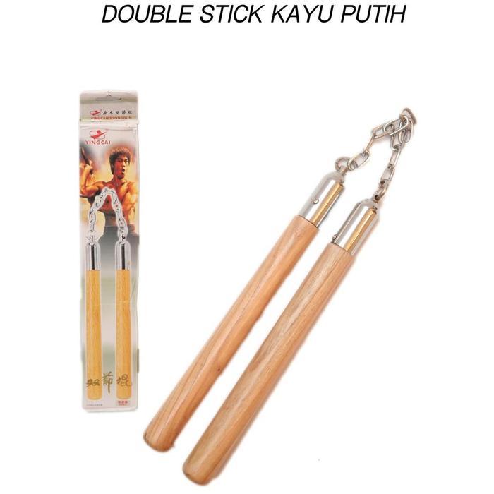 double stik / nunchaku/ ruyung model kayu putih dobel stik kayu 30 cm