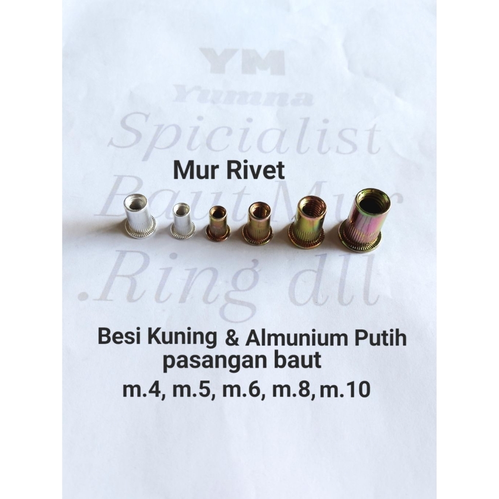 Mur Rivet Besi/ Mur Tanam besi (m.5)-(m.6)-(m.8)-(m.10) 50pcs