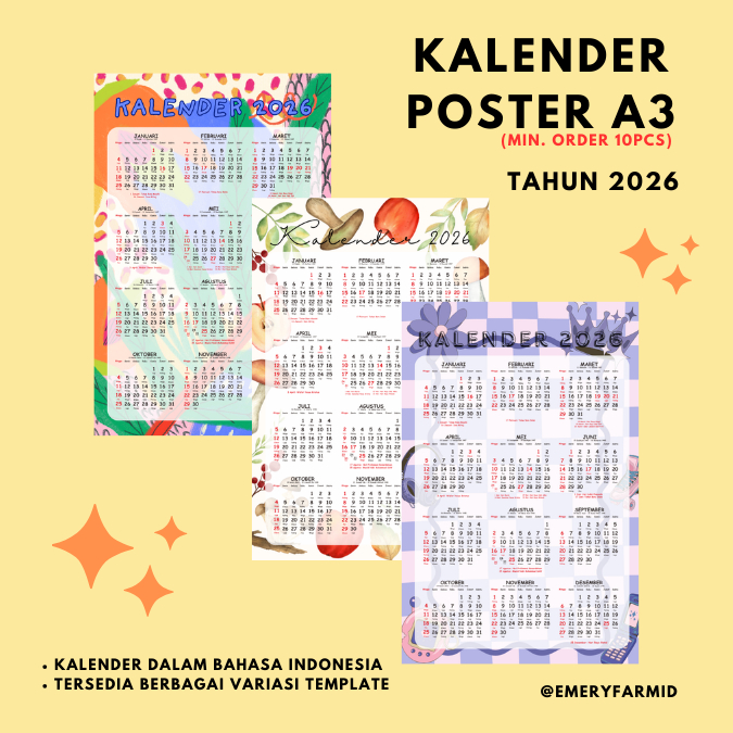 

[A3+] Kalender Poster - Kalender 2026 | ada pilihan template