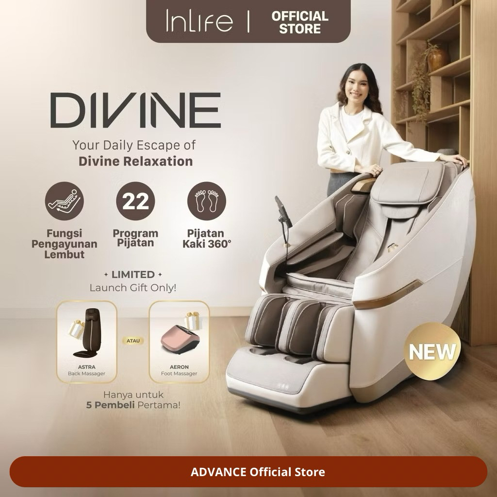 ADVANCE INLIFE DIVINE - Kursi Pijat Elektrik Terbaru - Kursi Pijat Refleksi - Kursi Pijat Terapi - M