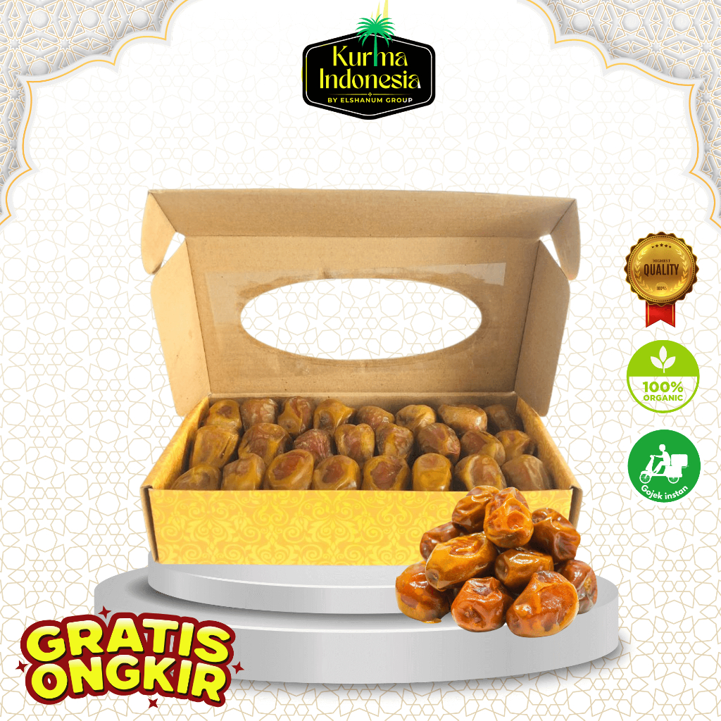 

Kurma Sukari Premium 1kg / kemasan kotak / Kurma Sukkari / Sukari Premium / sukari NR / Kurma Indonesia