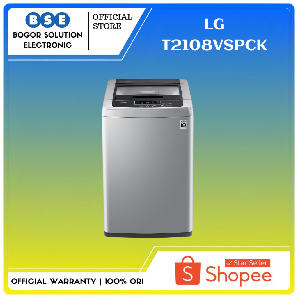 Mesin Cuci LG 8kg Top Loading Smart Inverter Turbo Drum LG T2108VSPCK