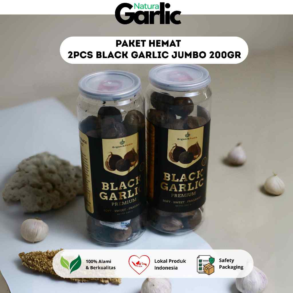 

2PCS JUMBO BLACK GARLIC Premium Bawang Hitam Tunggal 200gr