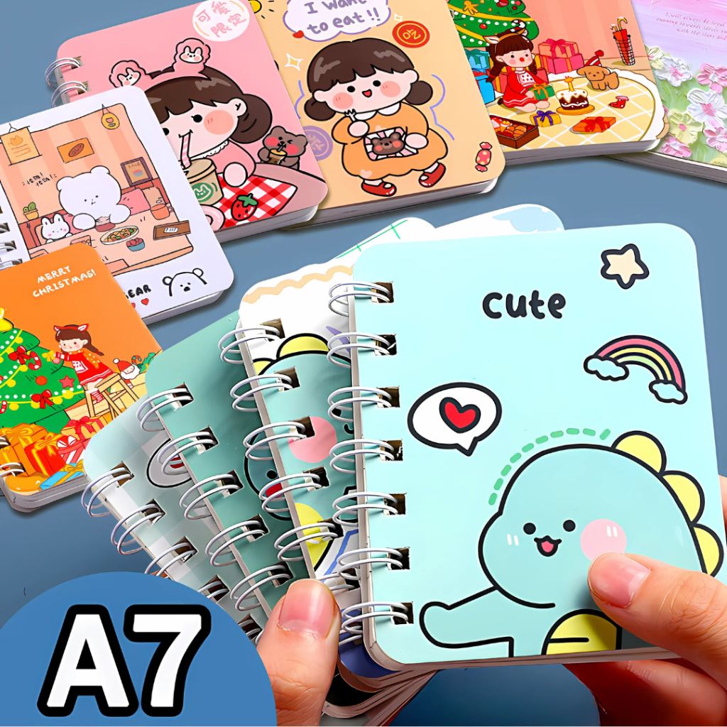 

Notebook Mini A7 50 Lembar Buku Catatan Kecil Ring Notes Motif Lucu Kartun Alat Tulis Sekolah