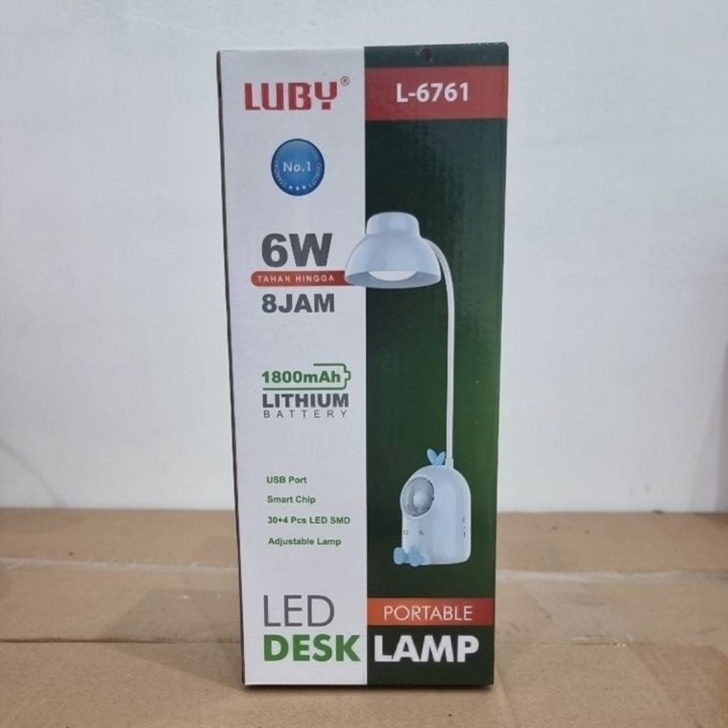 Luby L-6761 L6761 lampu meja lampu belajar tanpa kabel premium