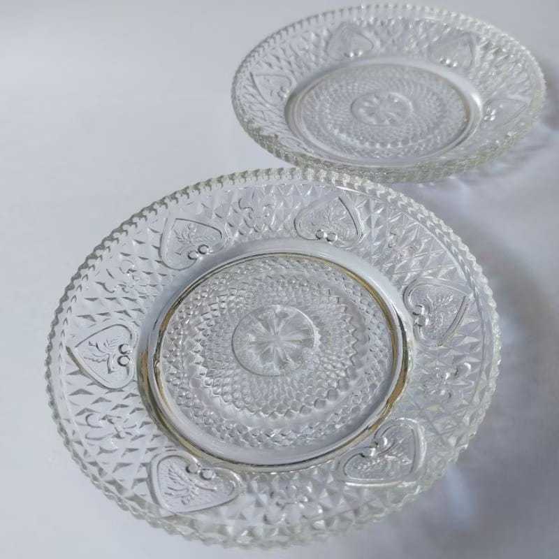 (12pcs) Piring Pisin Lepek Mini Kecil Kaca Beling Transparant Diameter 12 Cm