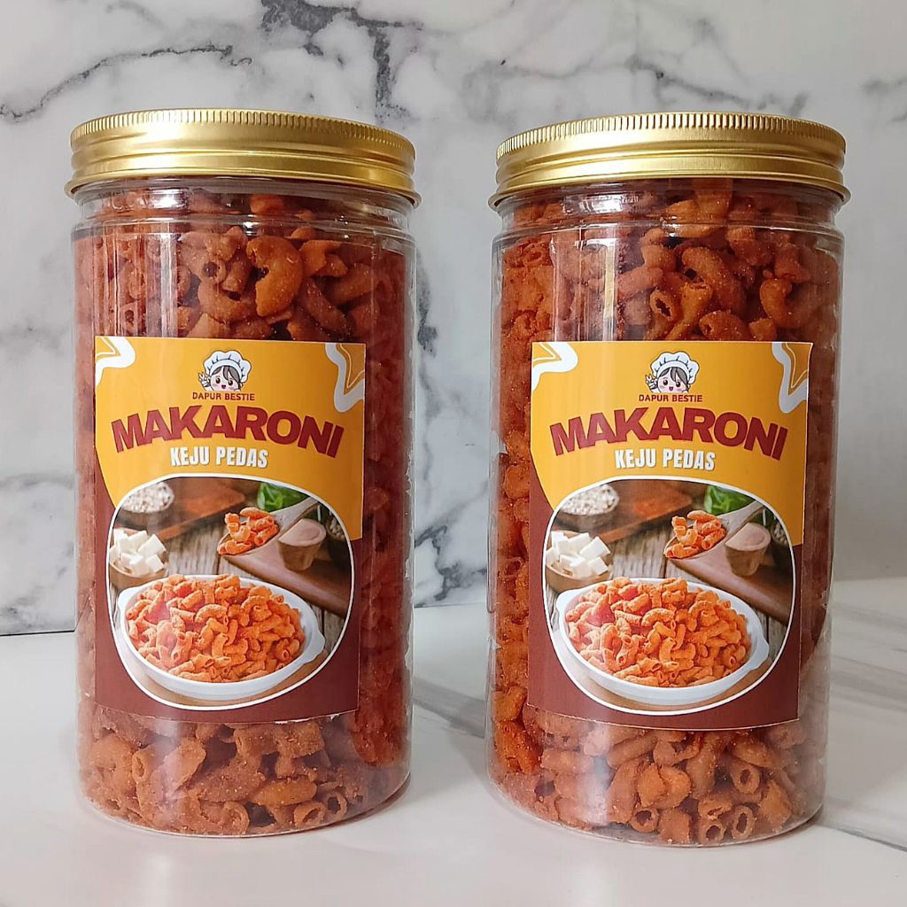 

MAKARONI KEJU PEDAS "DAPUR BESTIE" JAR L BESAR GURIH MANIS PEDAS CAMILAN MURAH ENAK