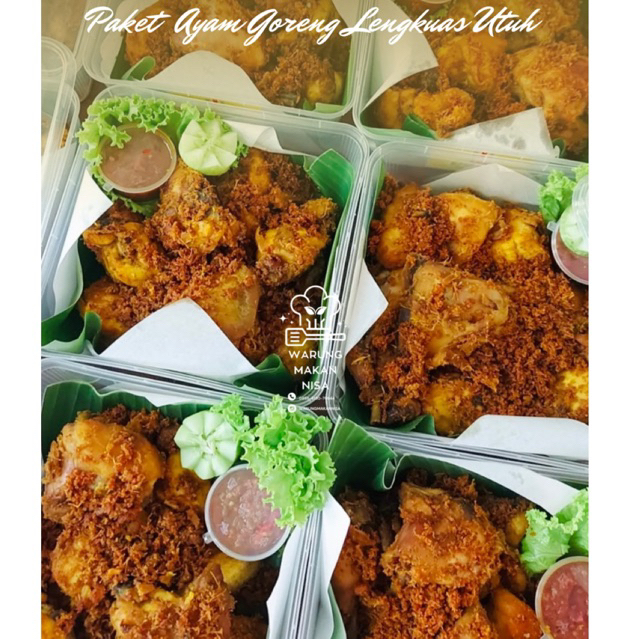 

Paket Ayam Goreng Lengkuas Utuh +-1kg/1 ekor ayam goreng lengkap sambal lalapan
