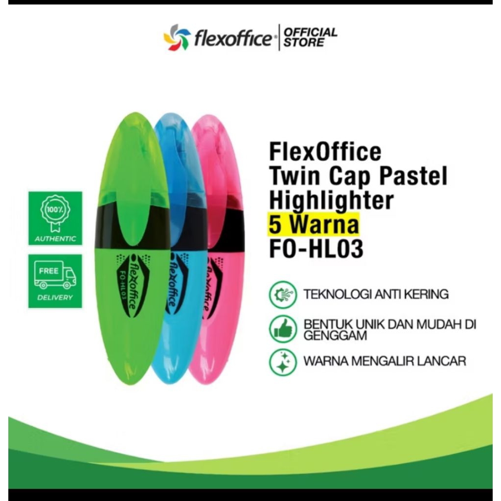 

Stabilo Oval mungil Flexoffice 5 warna F0-HL03
