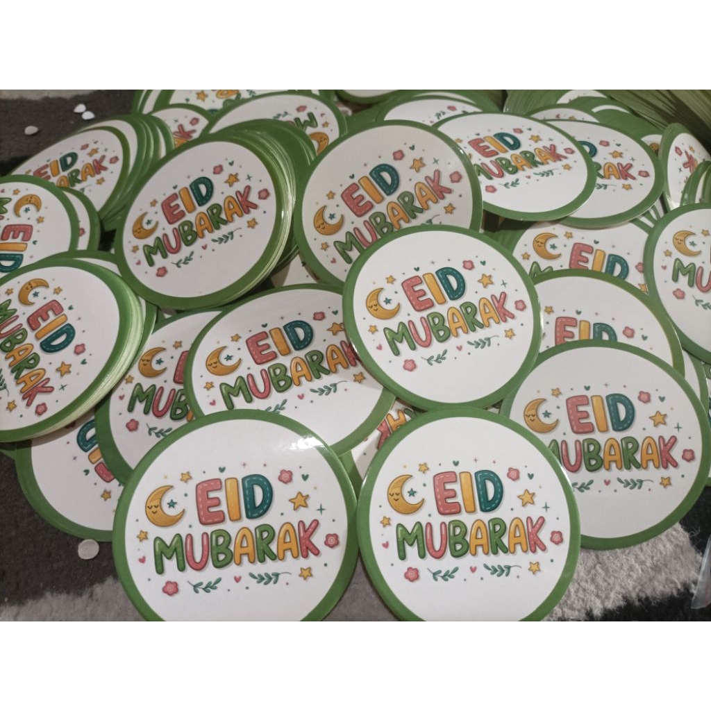 

Sticker eid mubarak 6,5cm putih hijau 25cm