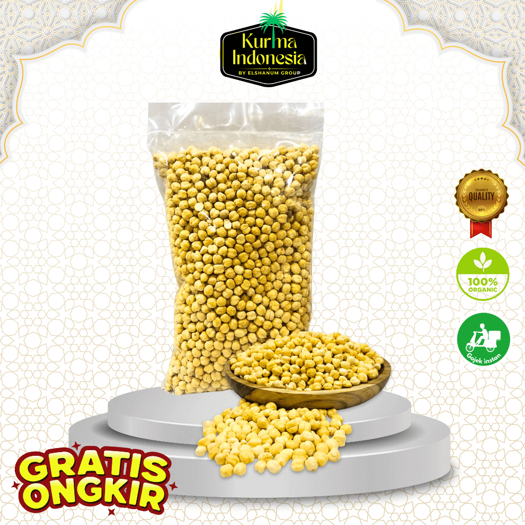 

Kacang Arab 1kg al-madinah / Original Kacang arab Roasted chickpeas hummus / Kurma Indonesia