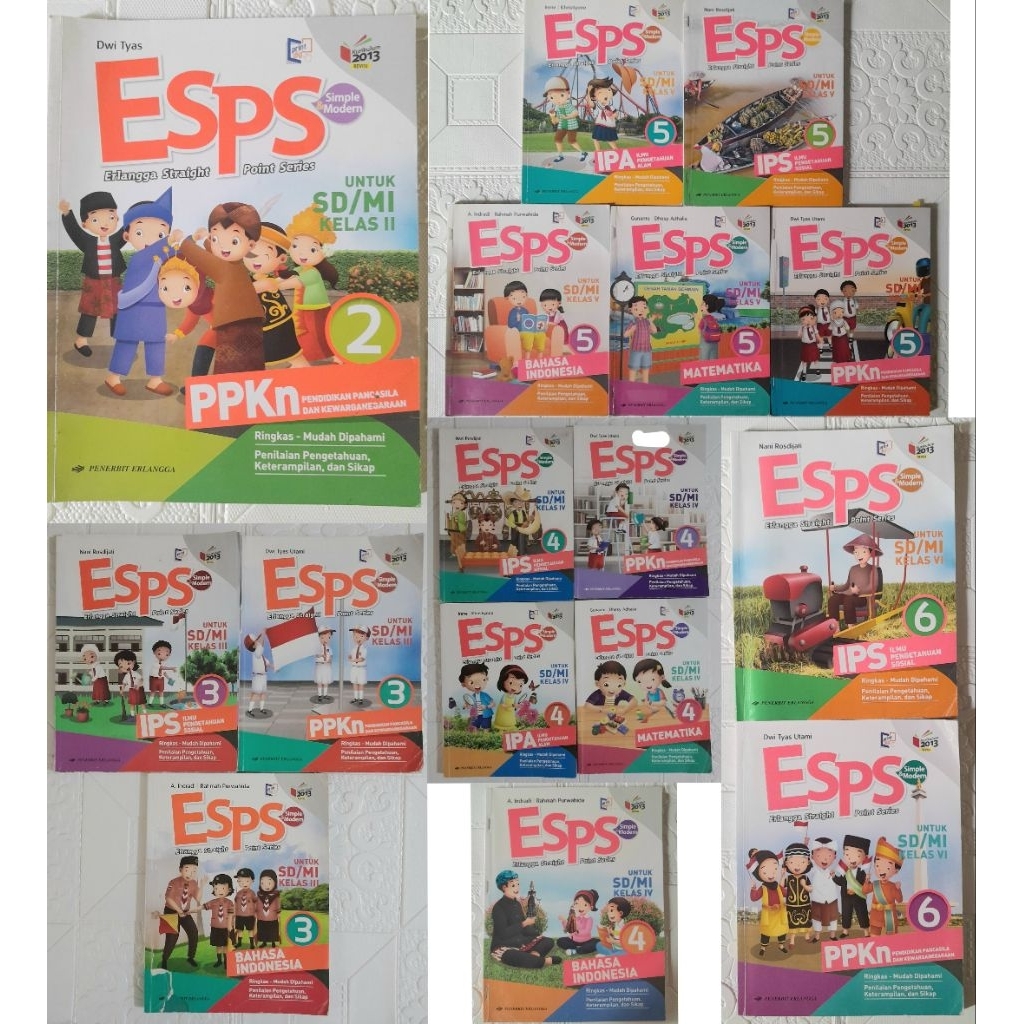 

Buku ESPS IPA IPS PPKn Bahasa Indonesia Matematika Kelas 2 3 4 5 6 SD/MI Kurikulum 2013 Revisi Erlangga