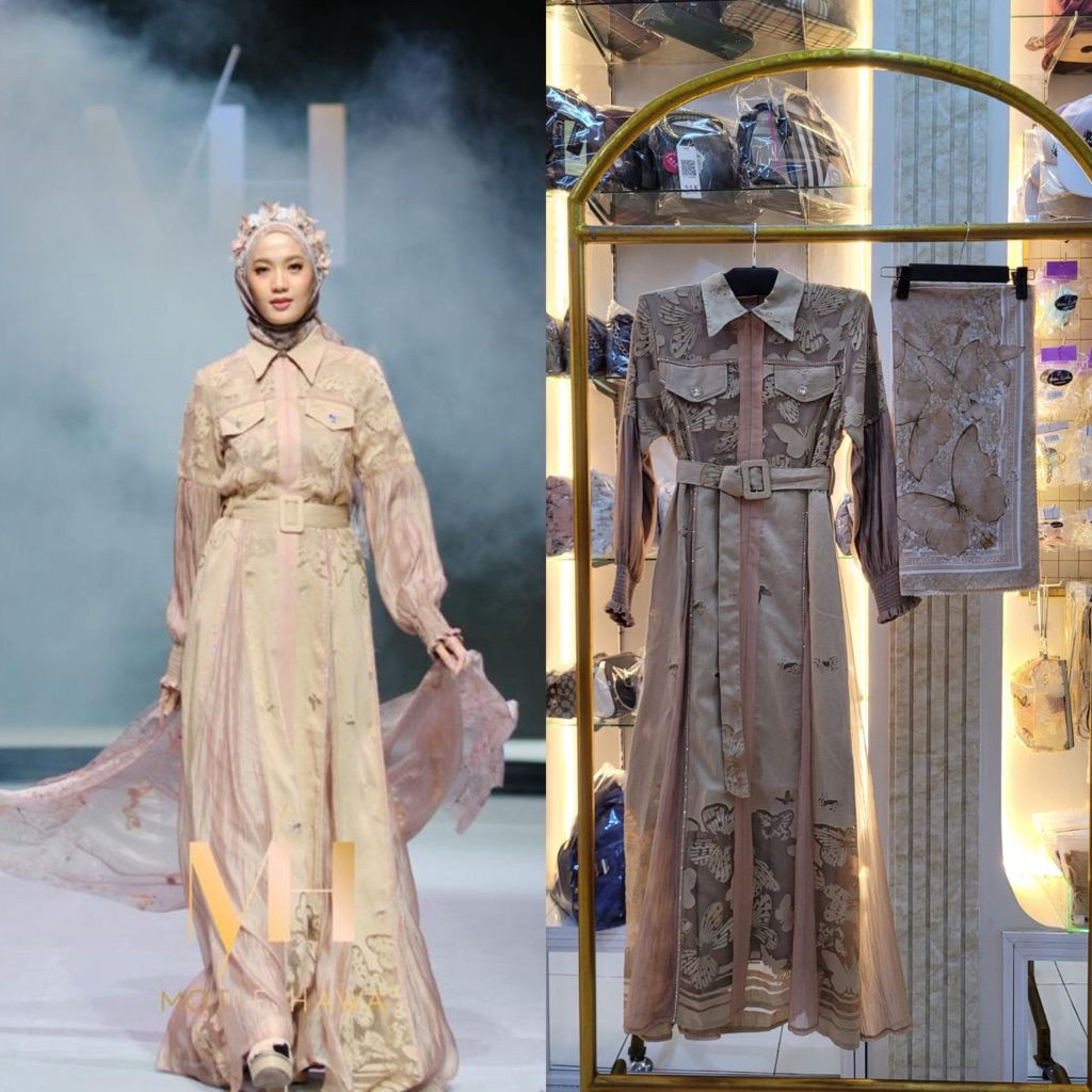[MOTIF HAWA] GAMIS SYAR'I TERBARU / DRESS SET PRINTING  " BUTTERFLY SERIES " By Motifhawa Official