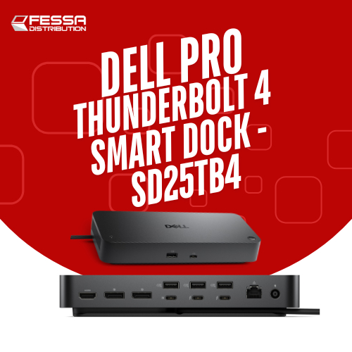 Dell Pro Thunderbolt 4 Smart Dock SD25TB4 Docking Station Original dengan Power Delivery 130W Menduk