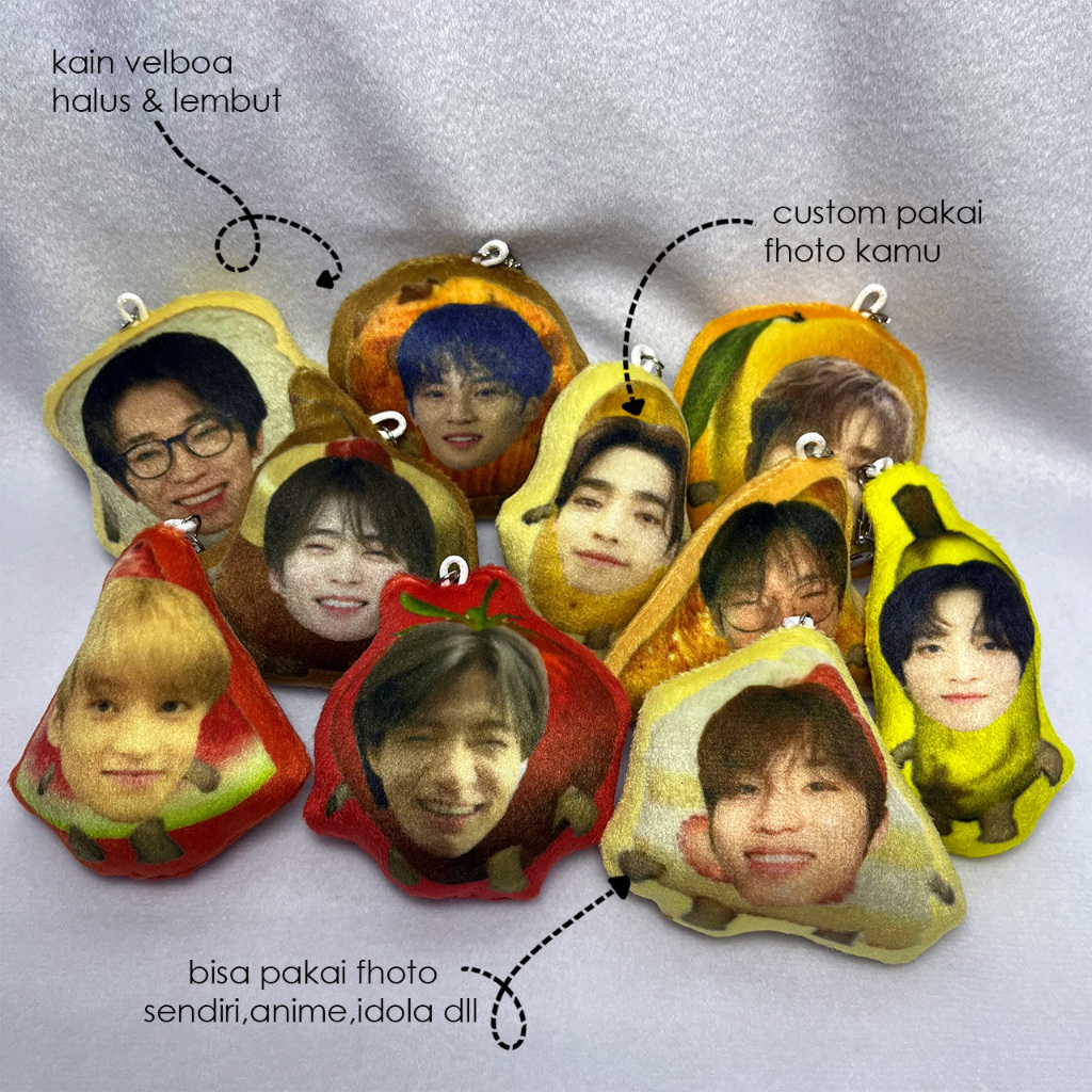 custom gantungan kunci boneka cat meme dudul / custom plushie keychain dakron cat meme dudul lucu un