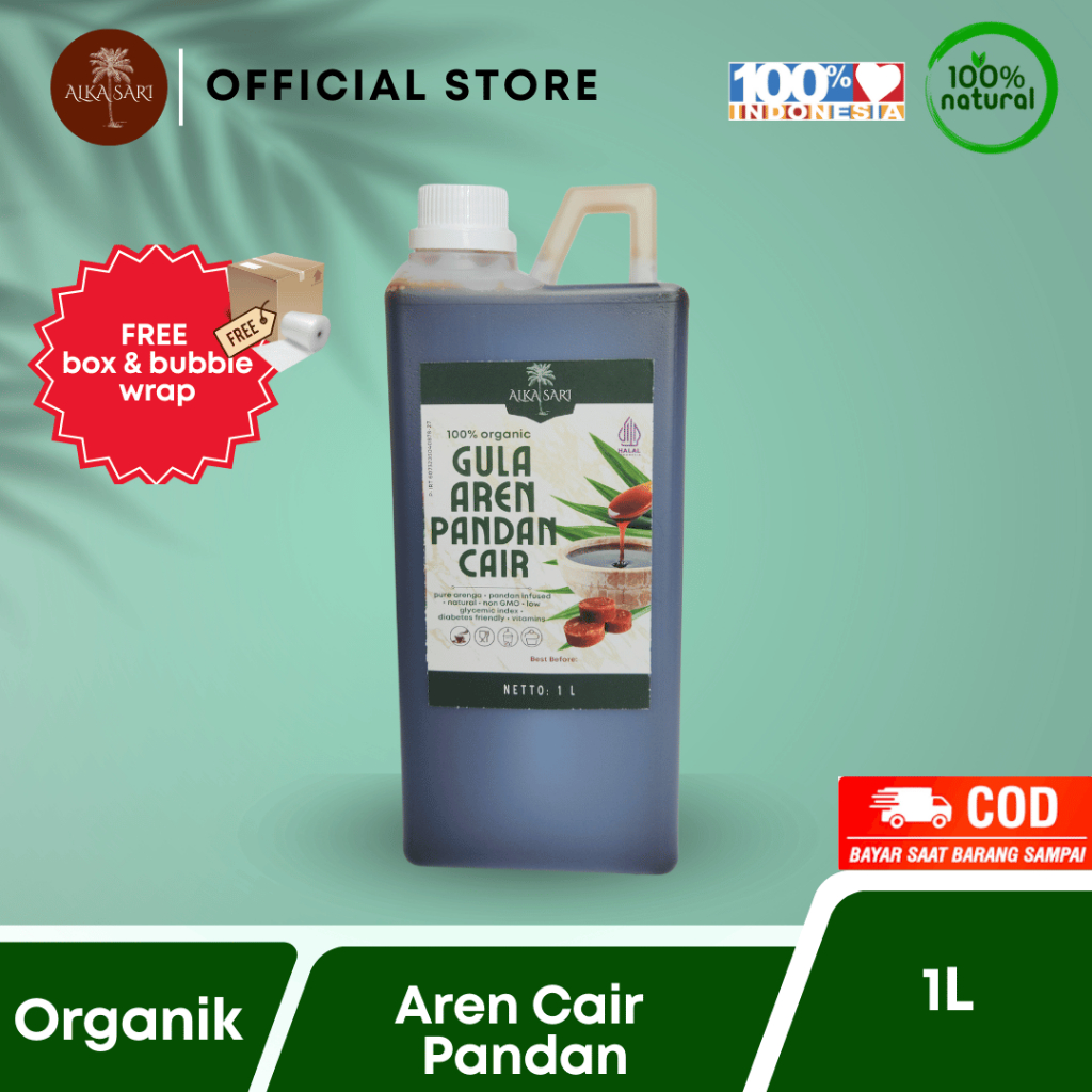 

Gula Aren Cair Ekstrak Pandan Organik Alka Sari 1L