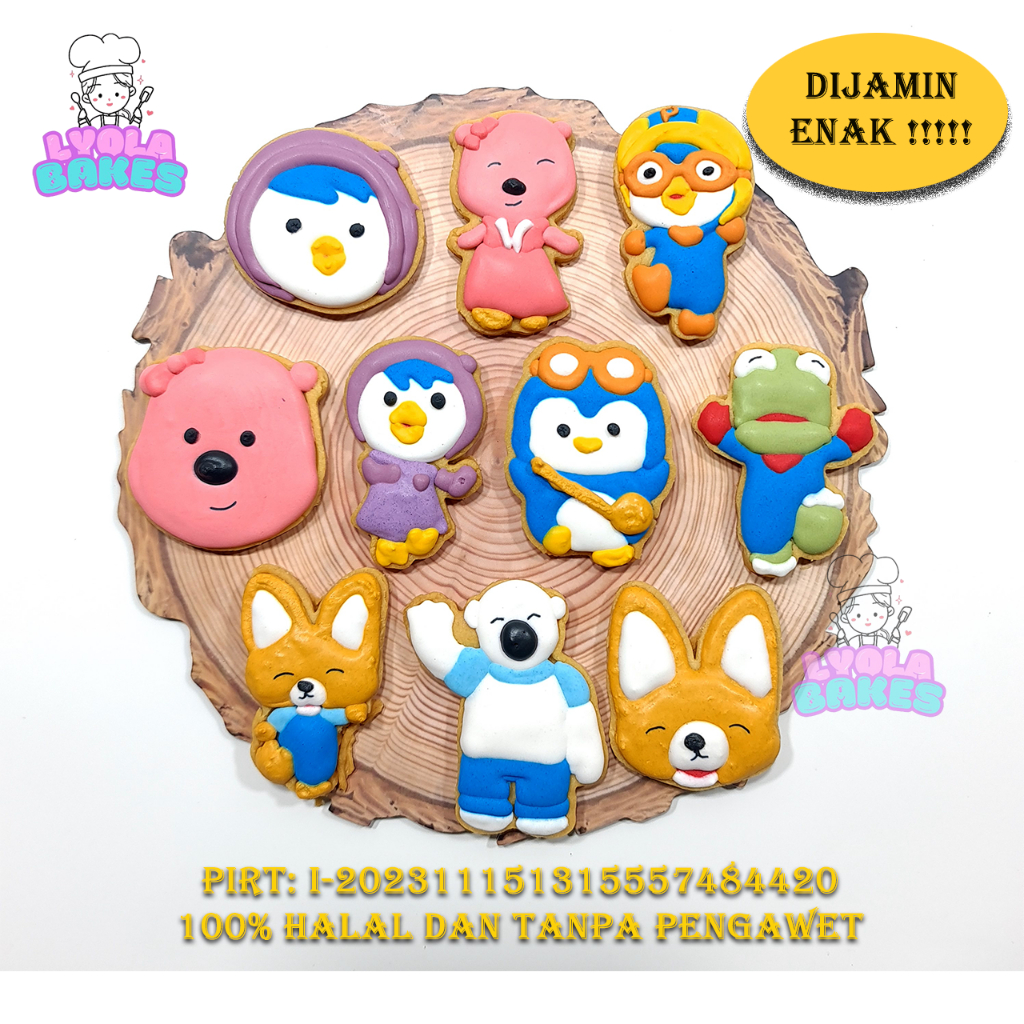 

Cookies Pororo The Little Penguin Sepaket 10pcs exp 3 bulan di suhu ruang