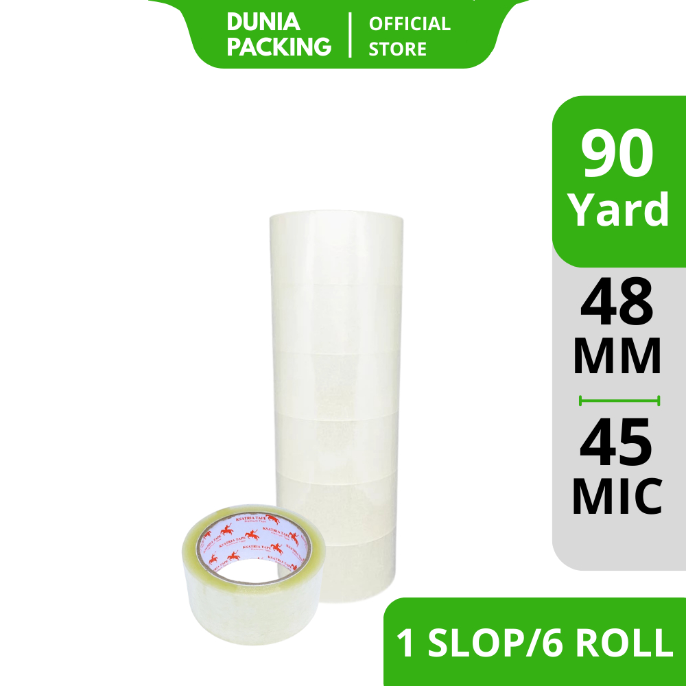 

Lakban OPP Tape / Lakban Bening Dunia Packing 90 Yard (1 Slop)