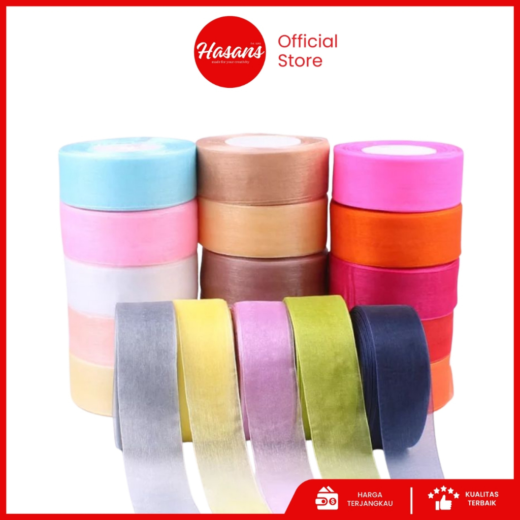 

[1 Slop] Pita Organdi 1 Inch / Pita Organdy 2.5 Cm / Pita Organdi Warna / Pita Organza / Pita Kado Warna / Pita Organdy Polos Hl 1