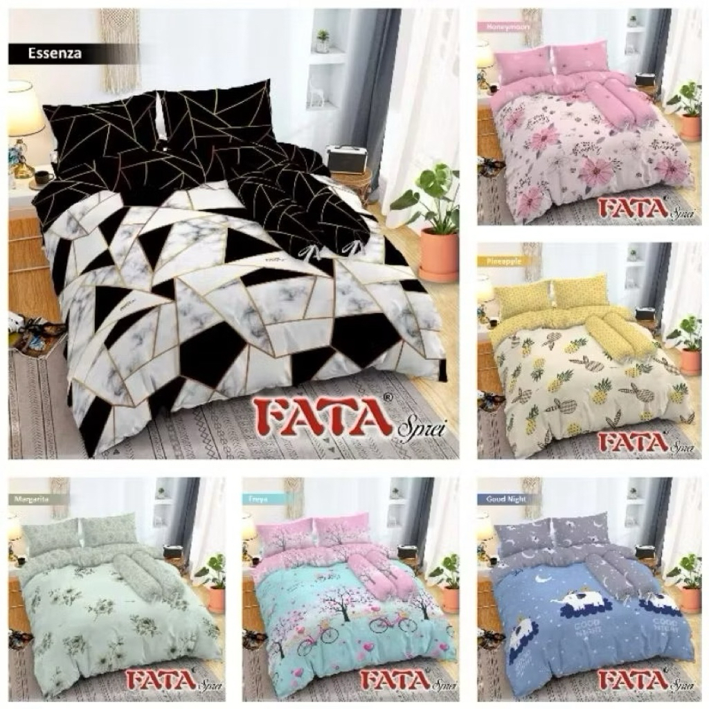 Bed Cover / Bedcover Set FATA Minimalis Ukuran King 180x200