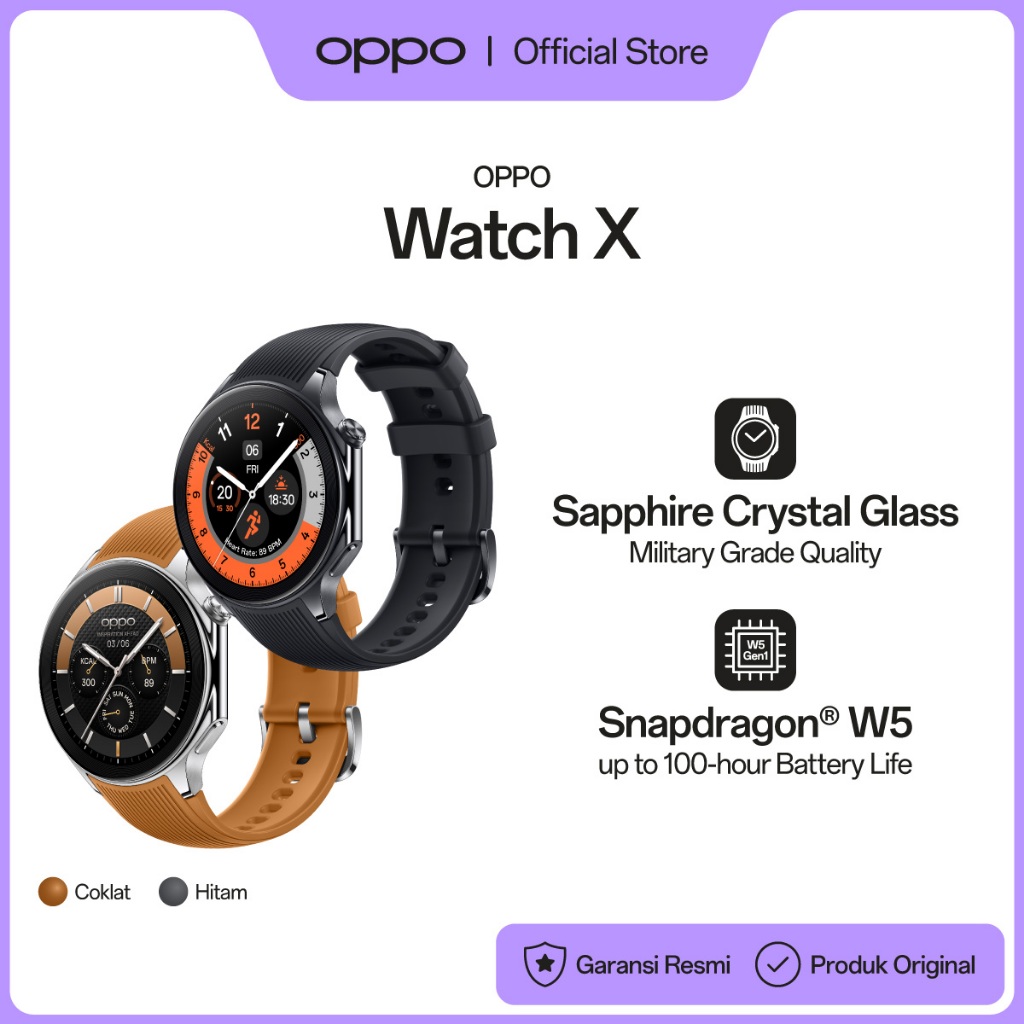 OPPO Watch X [Snapdragon W5, 100-hour battery life, Sapphire Crystal Glass Military Grade Quality, W